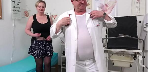  Filthy gyno doctor examines senior cunts